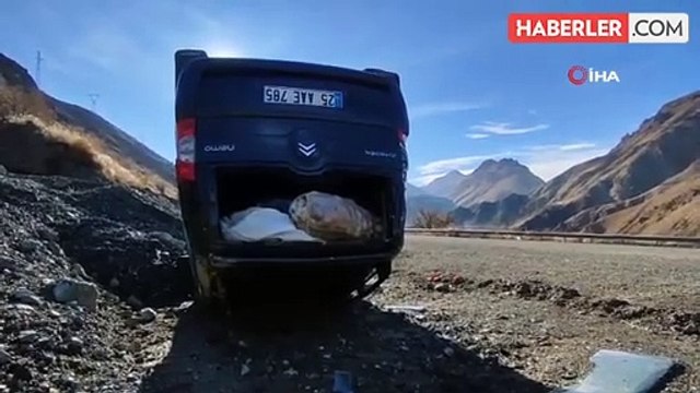 Erzurum-Artvin karayolunda araç takla attı, sürücü yaralandı