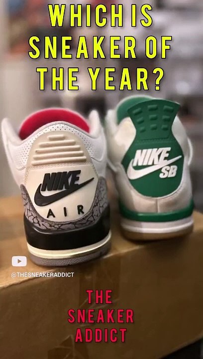 Air Jordan 4 SB pine green VS AJ 3 White cement Reimagined Sneaker of the year #sneakerhead
