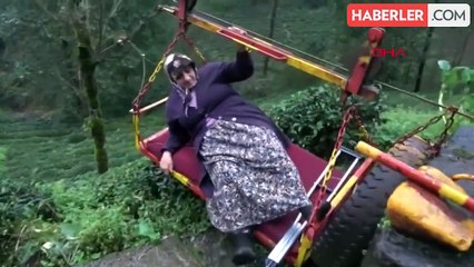 Rize'de tehlikeli teleferik yolculuğu sona erdi