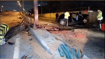 Sancaktepe'de makas atan araç refüje çarparak durabildi: 1 ağır yaralı