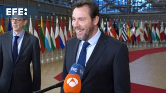 Óscar Puente llega al Consejo de ministros de Transporte de la UE en Bruselas