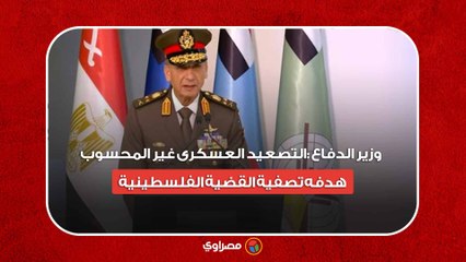 وزير الدفاع : التصعيد العسكرى غير المحسوب هدفه تصفية القضية الفلسطينية