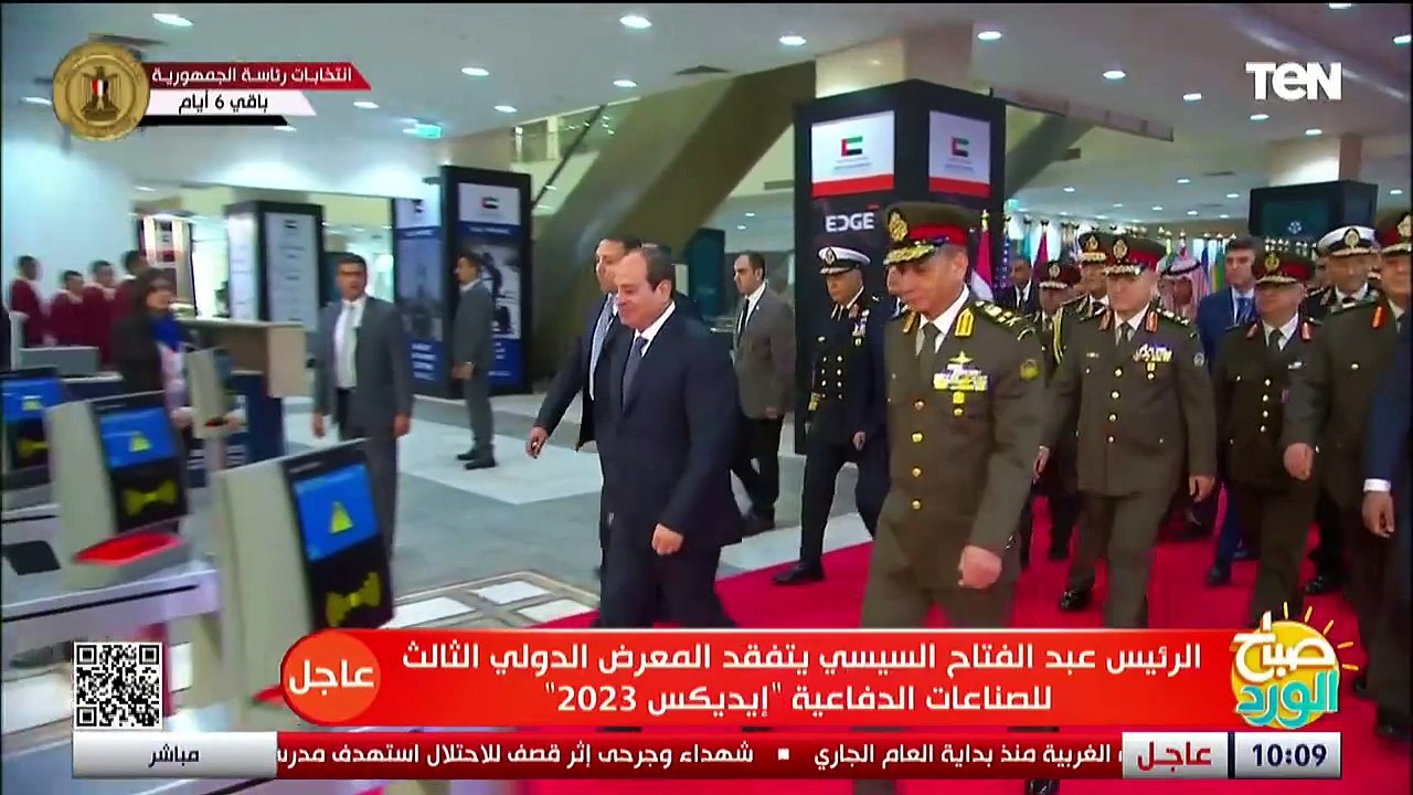 الرئيس السيسي يتفقد الجناح الوطني لدولة الإمارات بالمعرض الدولي الثالث للصناعات الدفاعية