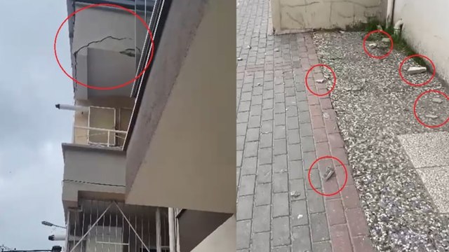 Küçükçekmece'de çatlak oluşan binada inceleme