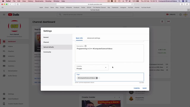 How to USE YouTube - Change / Update Your YouTube Studio Default Upload Settings | Tutorial 20