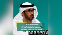 COP28 President: 43% of global emissions must be reduced by 2030