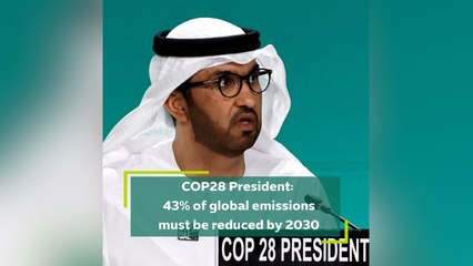COP28 President: 43% of global emissions must be reduced by 2030