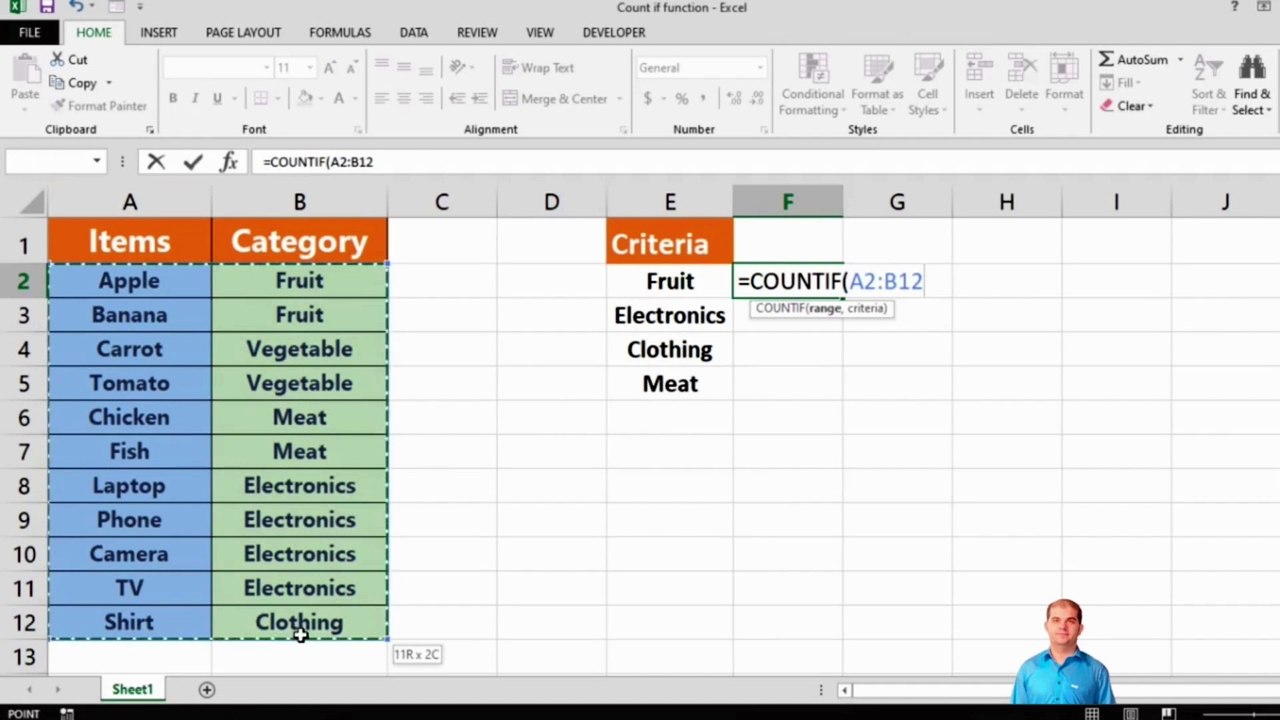 how-to-use-the-countif-function-in-excel-video-dailymotion