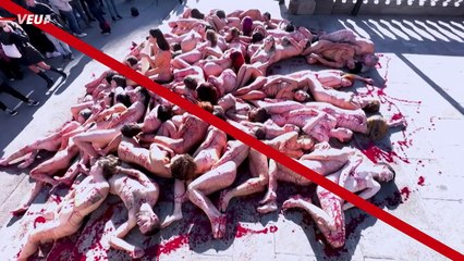 Animal Rights Activists Posed Nude in Barcelona