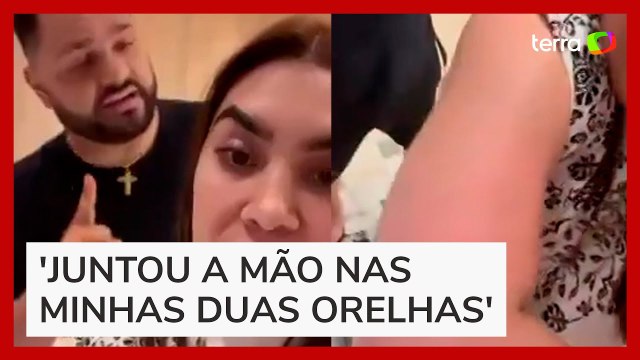 Vídeo mostra ex de Naiara Azevedo dando tapa em celular durante discussão sobre agressões