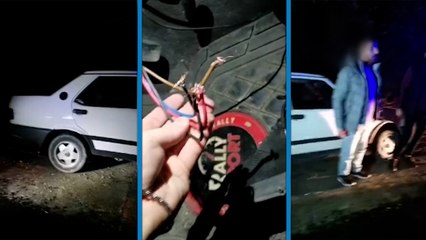 Çaldığı otomobili bırakıp kaçarken yakalandı