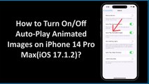 How to Turn On/Off Auto-Play Animated Images on iPhone 14 Pro Max (iOS 17.1.2)?