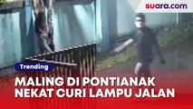 Gak Ada Obat, Maling di Pontianak Nekat Curi Lampu Jalan yang Tengah Menyala