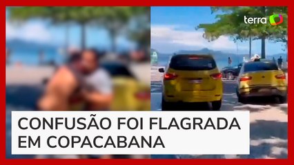 Taxistas trocam socos em frente a cabine da Polícia Militar após discussão de trânsito no RJ