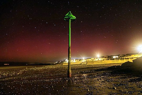 Photographers capture Northern Lights over Cardigan Bay