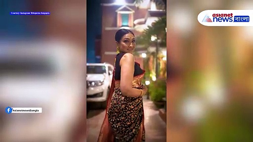 কালো স্লিভলেস ব্লাউজের সঙ্গে ডিজাইনার শাড়িতে ঋতুপর্ণা সেনগুপ্ত, রূপের বন্যার ঢেউ খেলে গেল নেটিজেনদের চোখে