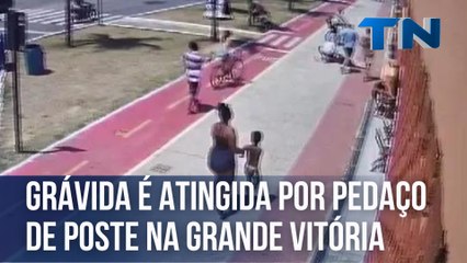 Grávida é atingida por pedaço de poste na Grande Vitória