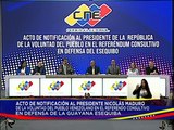 CNE presenta al Ejecutivo Nacional acta con resultados del referendo consultivo
