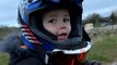 Fearless motorcycle-riding three-year-old takes on dirt track