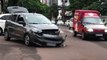Acidente entre carro e ônibus é registrado no Centro de Cascavel