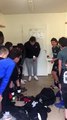 Cri de guerre des u13 après la victoire contre La Roche-Maurice