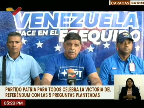 Caracas | Partido PPT celebra triunfo contundente en el Referendo Consultivo por la Guayana Esequiba