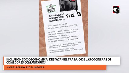 Inclusión socioeconómica: destacan el trabajo de las cocineras de comedores comunitarios