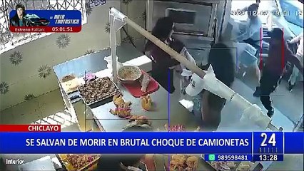 Chiclayo: Salvan de morir de brutal choque entre camionetas