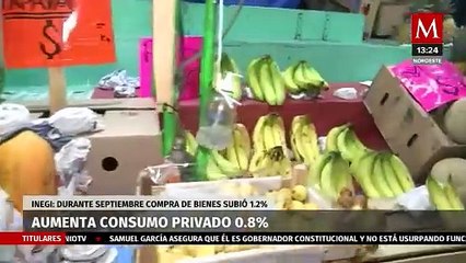 consumo privado crece un 0.8% en septiembre: Inegi