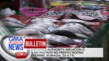 PH Statistics Authority: Inflation o bilis ng pagtaas ng presyo noong Nobyembre, bumagal sa 4.1% | GMA Integrated News Bulletin