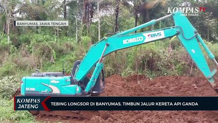 Tebing Longsor Di Banyumas, Timbun Jalur Kereta Api Ganda