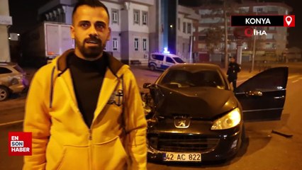 Konya'da kaza yaptı, hasar gören otomobili bırakıp kaçtı