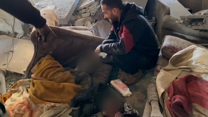 مشاهد مروعة من مجزرة جيش الاحتلال في مبنى سكني في غزة