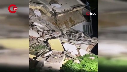 Alanya’da tadilatta olan 3 katlı otel lojmanı çöktü!