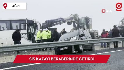 Ağrı’da sis kazayı beraberinde getirdi: 19 yaralı