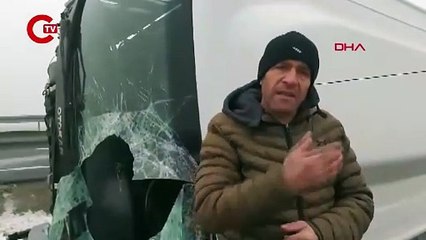 Ağrı’da yoğun siste zincirleme kaza 19 yaralı