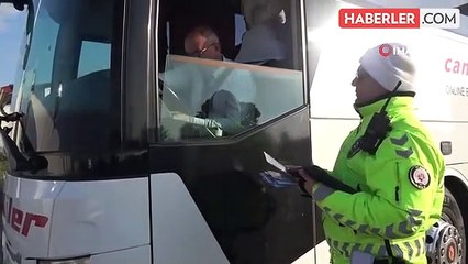 Elazığ'da kış lastiği denetimleri devam ediyor