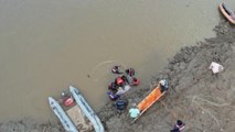 Laborioso rescate de 24 delfines que quedaron varados en una laguna en Bolivia