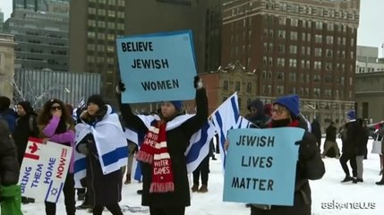 Migliaia in piazza a Ottawa sfidano la neve a sostegno di Israele