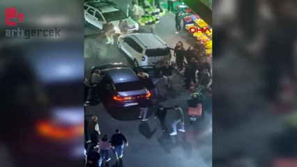 Trafikte tekme tokat kavga