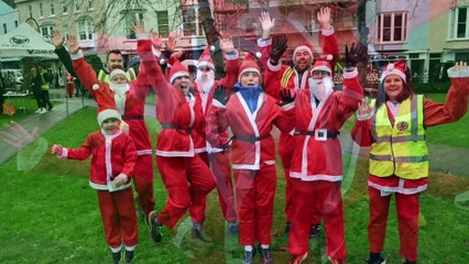 Soggy Santas take to the streets of Tenby for festive fundraiser