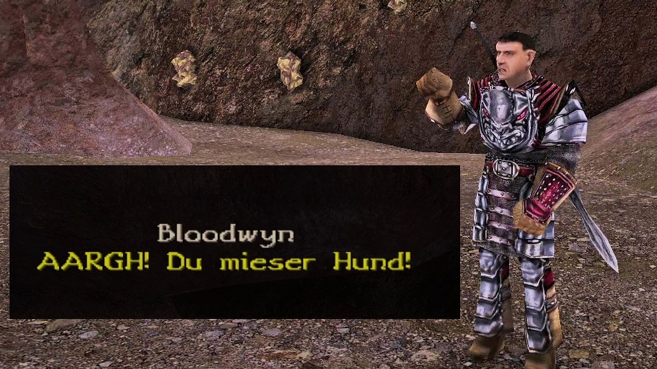 In gothic 2: die nacht des raben geben wir jemandem volles pfund aufs maul