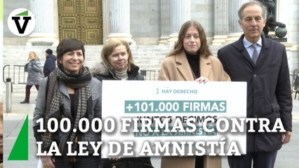 Download Video: La fundación 'Hay Derecho' lleva al Congreso más de 100.000 firmas contra la Ley de Amnistía