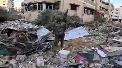 Gazze'deki işgalci İsrail askerlerinin yeni görüntüleri paylaşıldı