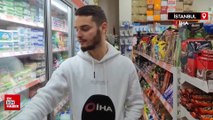 Sultangazi'de markete giren hırsız, çaldığı ürünleri göğsüne sakladı