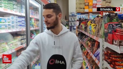 Sultangazi'de markete giren hırsız, çaldığı ürünleri göğsüne sakladı