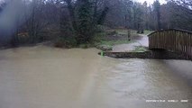 Footage of Cannop Ponds overflowing after heavy rainfall - Forestry England