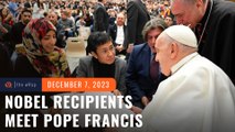 Nobel Peace Prize winners Maria Ressa, Tawakkol Karman meet Pope Francis