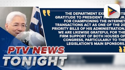 Newly signed Internet Transactions Act to significantly improve, develop, and safeguard e-commerce transactions in PH