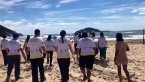 Pinguins voltam ao mar após serem resgatados em Florianópolis